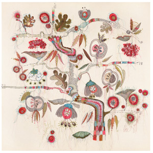 Textile Artist Louise Gardiner, Fruitful, Free Machine Embroidery, Painting and Applique