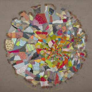 Textile Artist Louise Gardiner, Love Makes the World Go Round, Free Machine Embroidery, Painting and Applique