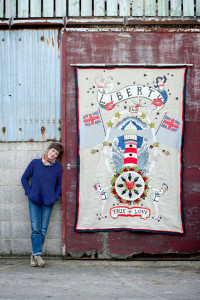 Textile Artist Louise Gardiner, The Lighthouse of Liberty Love, Free Machine Embroidery, Painting and Applique