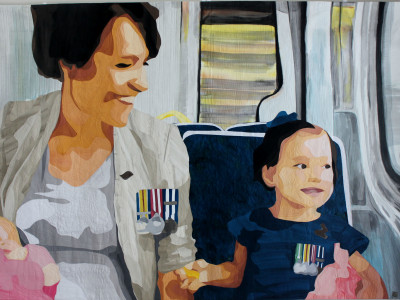 On The Train Anzac Day 2014 Quilt by Lucy Carroll.