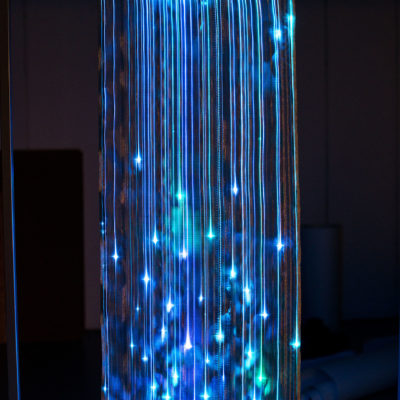 Flow_synteticfiber, opticalfiber,lurex,electronics,microcontroller_40x100cm_2014