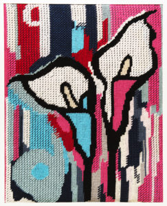 NIKI MCDONALD, tapestry, Urban Bouqet, wool, needlepoint tapestry, 100x120cm 2016