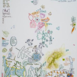 Tilleke Schwarz, embroidery, On the hoof 2015
