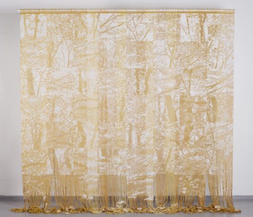 Anne Stabell SUMMER IN THE WOODS 2017_215x220cm_transparent_tapestry, _wool_and_nylon, natural dyes