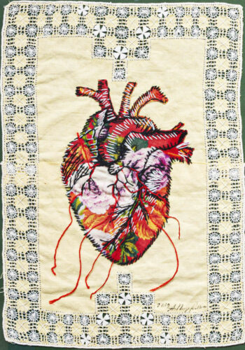 Embroidery Anastasiia Podervianska textile art embroidery Heart