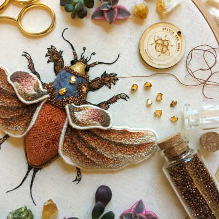 Embroidery Mole Cricket Inspired Critter