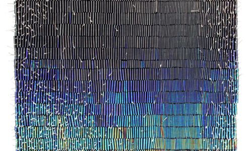 Rodrigo Franzao textile artEmpty, 2019, 35 cm x 47 cm, Fabric, nail and acrylic, Private collection - São Paulo, Brazil