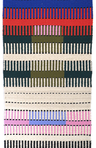 Line exploration #1. 2021. 62 x 122 cm. Cotton and handspun wool.